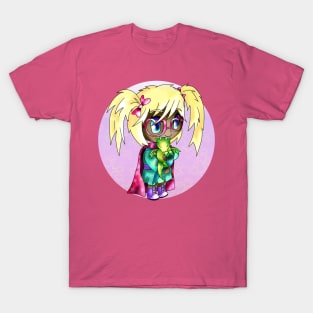 kawaii witch holding a cute baby dragon T-Shirt